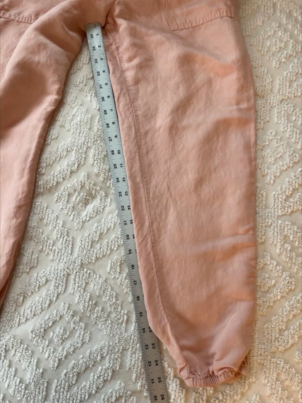 GAP Linen Blend Drawstring Joggers Small Pink Linen Rayon Pull-On Pants - Picture 5 of 9